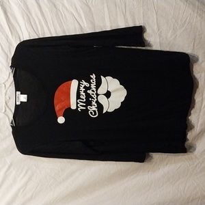 Women's Stitch Wurks Merry Christmas black long sleeve top size L